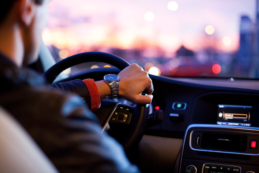 Driver with hands on the steering wheel—a vetted Chauffix chauffeur in your vehicle
